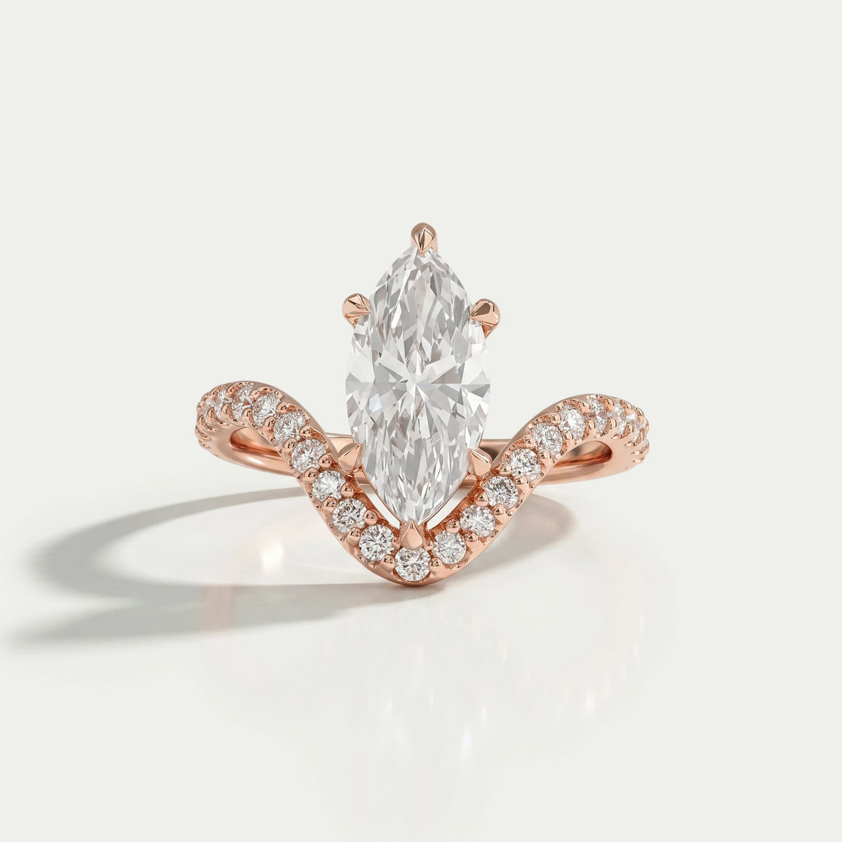 Marquise-Diamant-Wellen-Ring