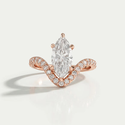Marquise-Diamant-Wellen-Ring