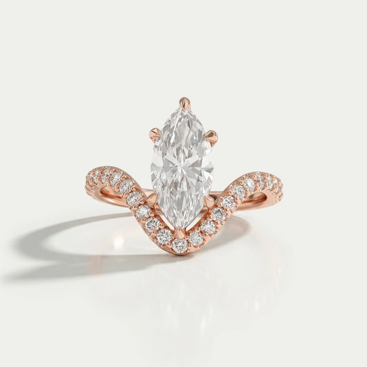 Marquise-Diamant-Wellen-Ring