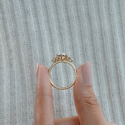 Five Stone Marquise And Baguette Diamond Engagement Ring Rings