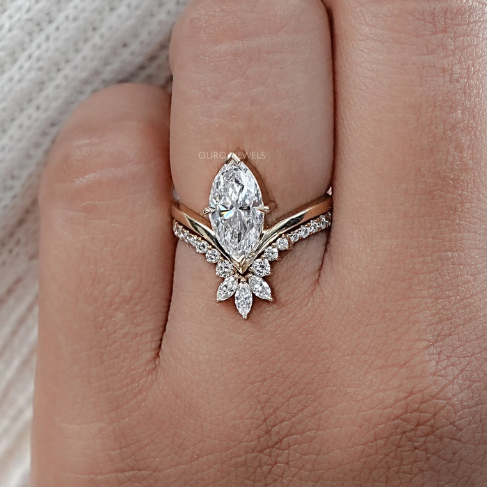 Marquise Cut Vintage Style Wedding Ring-Set Rings