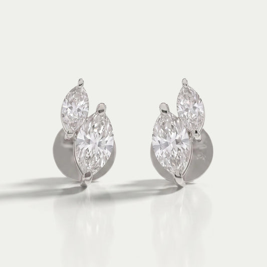 Ohrstecker aus zwei Marquise-Labordiamanten