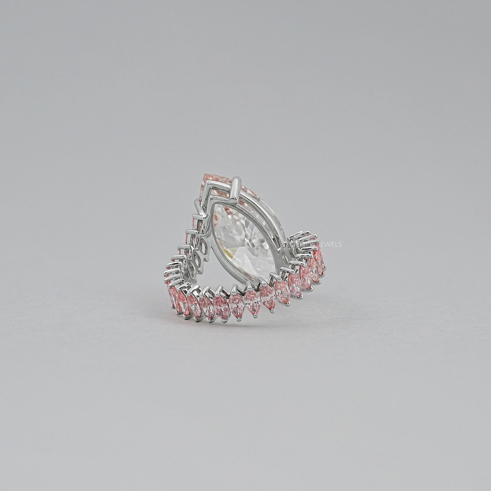 Fancy Pink Marquise Lab Diamond Bypass Ring Ring