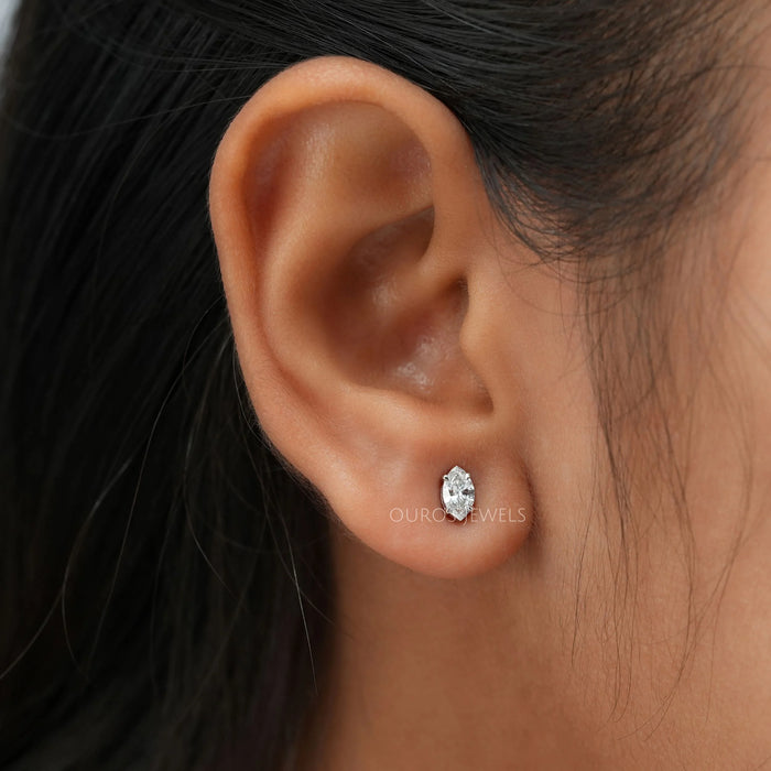 Marquise Cut Lab Grown Diamond Stud Earrings Earring