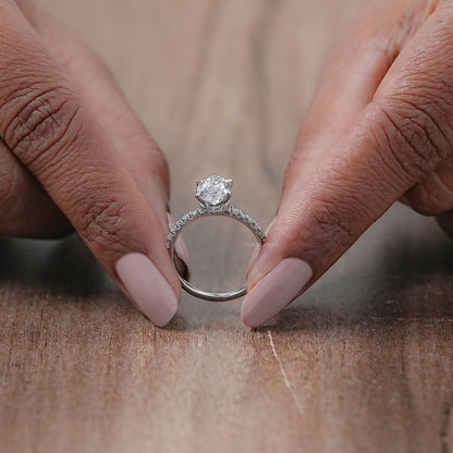 Marquise Diamond Solitaire Accent Hidden Halo Engagement Ring Rings