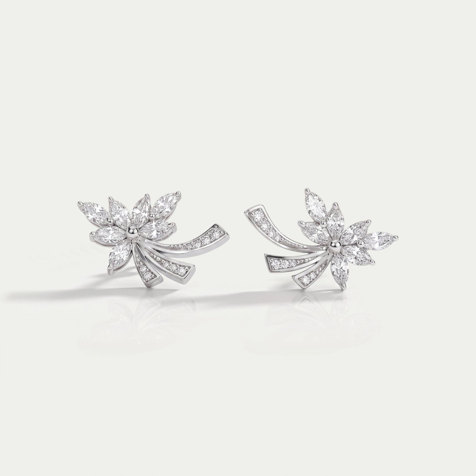 Marquise-Cut Cluster Diamond Earrings Earring