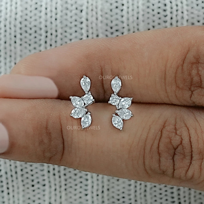 Marquise And Pear Lab Grown Diamond Stud Earrings Earrings