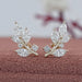 Marquise And Round Lab Diamond Leaf Earrings Earrings