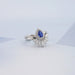 Sapphire Pear Gemstone Curved Wedding Ring