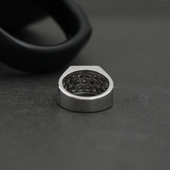 Grid Cluster Diamond Ring For Men's Rings