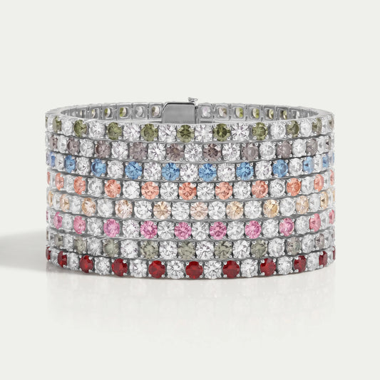3,80 MM Fancy Color Rundschliff Diamant Tennis Armband