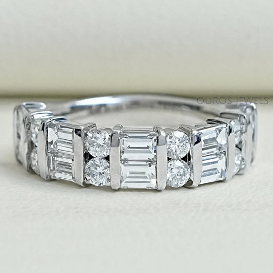 Bar Set Multi Diamond Wedding Band Rings