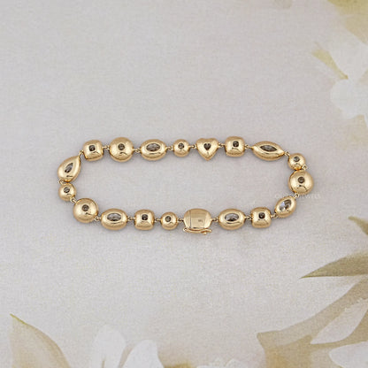 Multi-Labor-Diamantarmband mit Lünettenfassung und Solitär-Kette