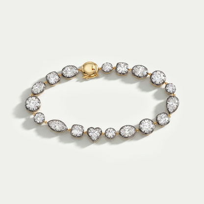 Multi-Labor-Diamantarmband mit Lünettenfassung und Solitär-Kette