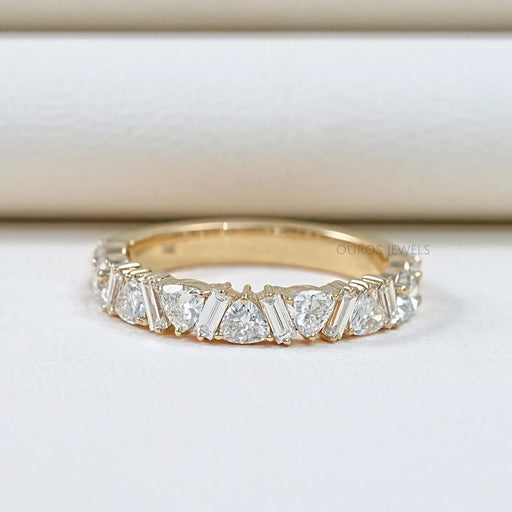 Multi Shape Lab Diamond Wedding Band Ring