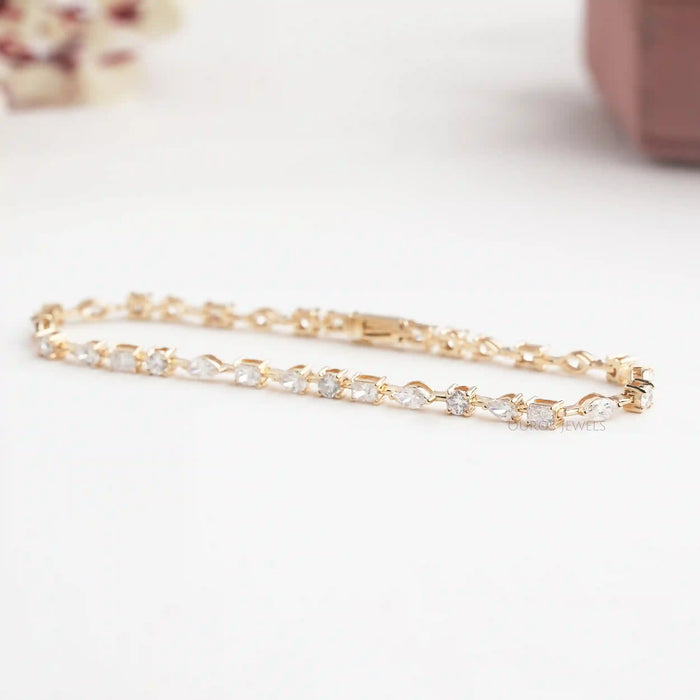 Multi Shape Lab Diamonds East West Setting Bracelet