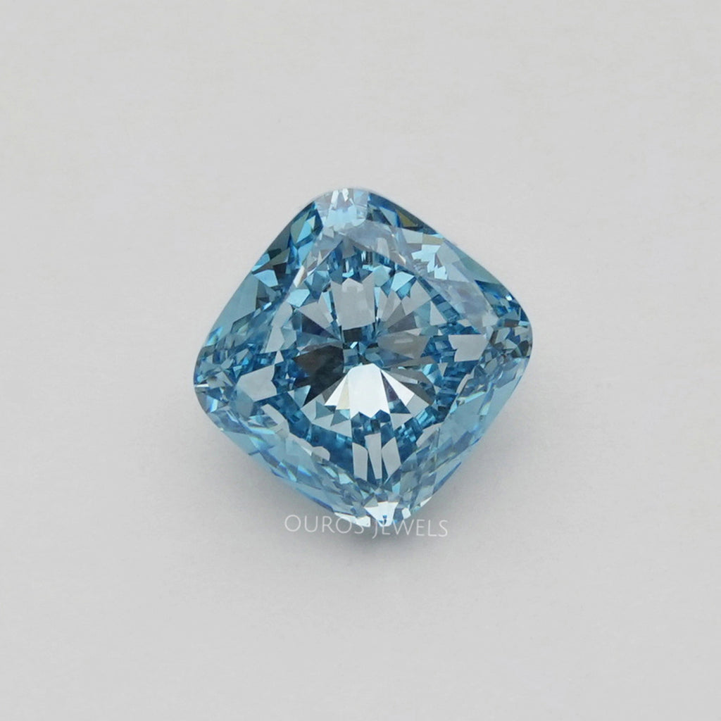 5.00 Carat Blue Cushion Cut Lab Diamond Loose