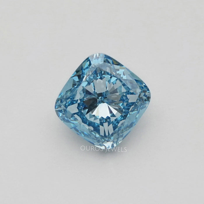 5.00 Carat Blue Cushion Cut Lab Diamond Loose