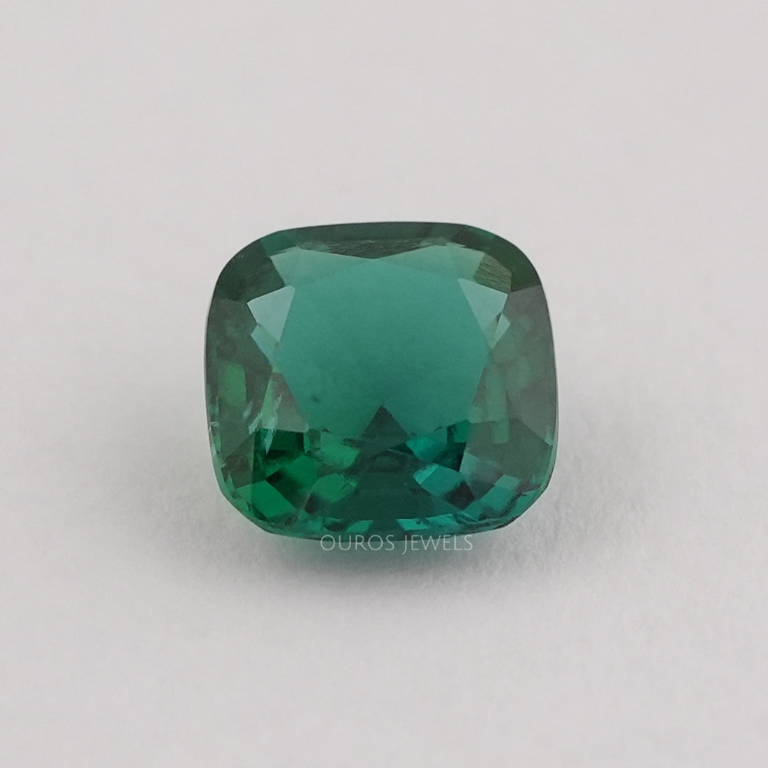 Dark Green Zambian Cushion Cut Gemstone Loose