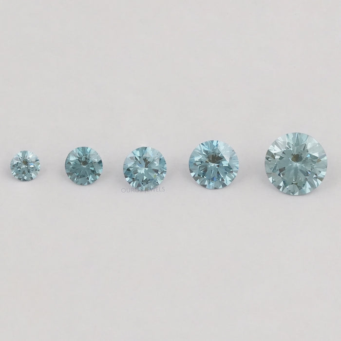 Colored Blue Round Cut Lab Diamond