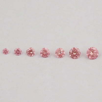 Fancy Pink Round Cut Lab Diamond Loose