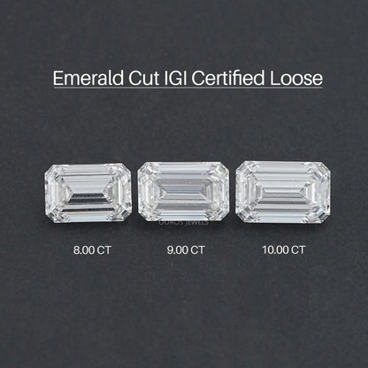 Certified Emerald Cut Lab Grown Diamond Loose