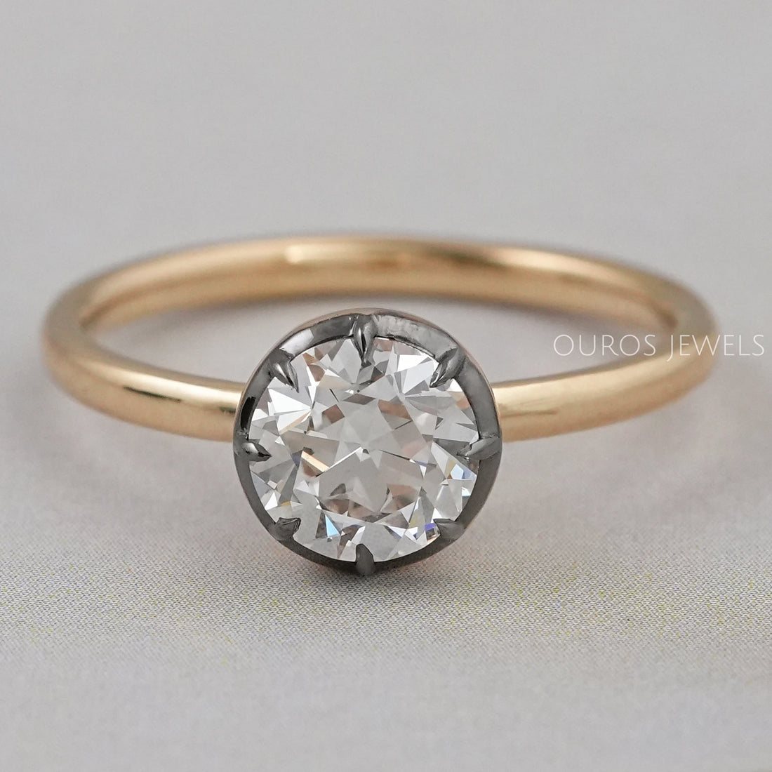 Solitaire Old European Round Diamond Ring Ring