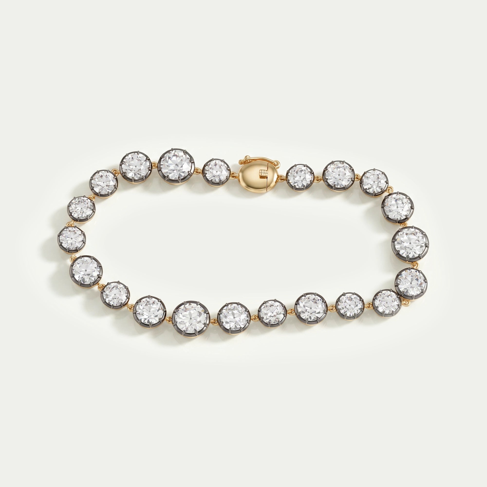 OEC Rundschliff Labor Diamant Armband mit Schwarzer Beschichtung