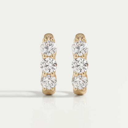 Old European Cut Round Diamond Hoop Earrings For Her Earring