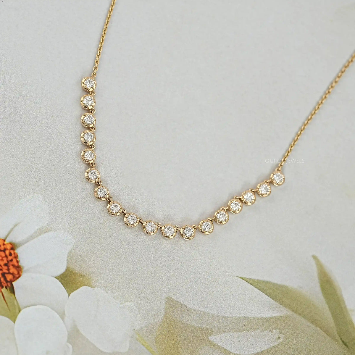 Old European Round Lab Grown Diamond Necklace Necklaces
