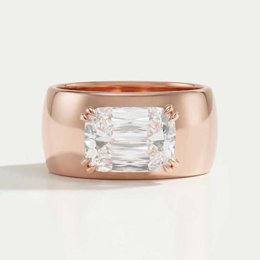Verlobungsring mit Criss-Cut-Diamanten aus Laborzucht
