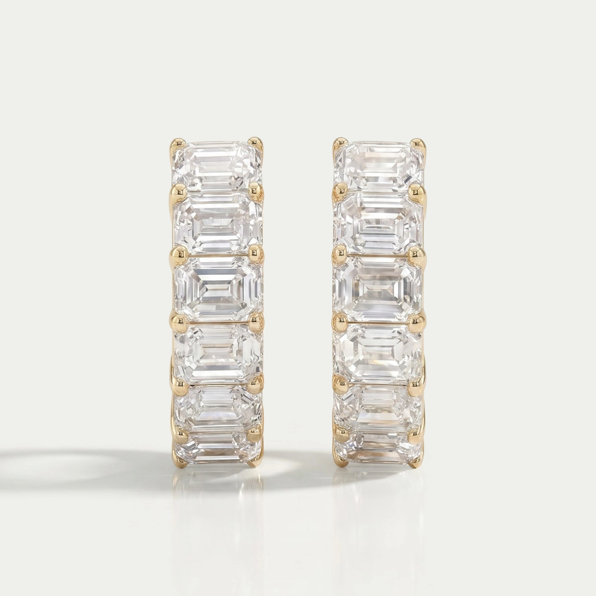 Smaragdschliff Labor Diamant Reifen Ohrringe