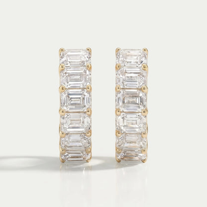 Smaragdschliff Labor Diamant Reifen Ohrringe