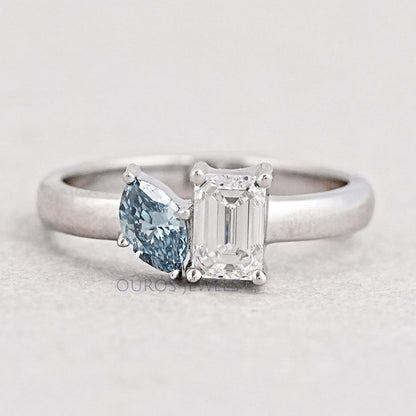 Two Stone Emerald Toi Et Moi Ring Rings