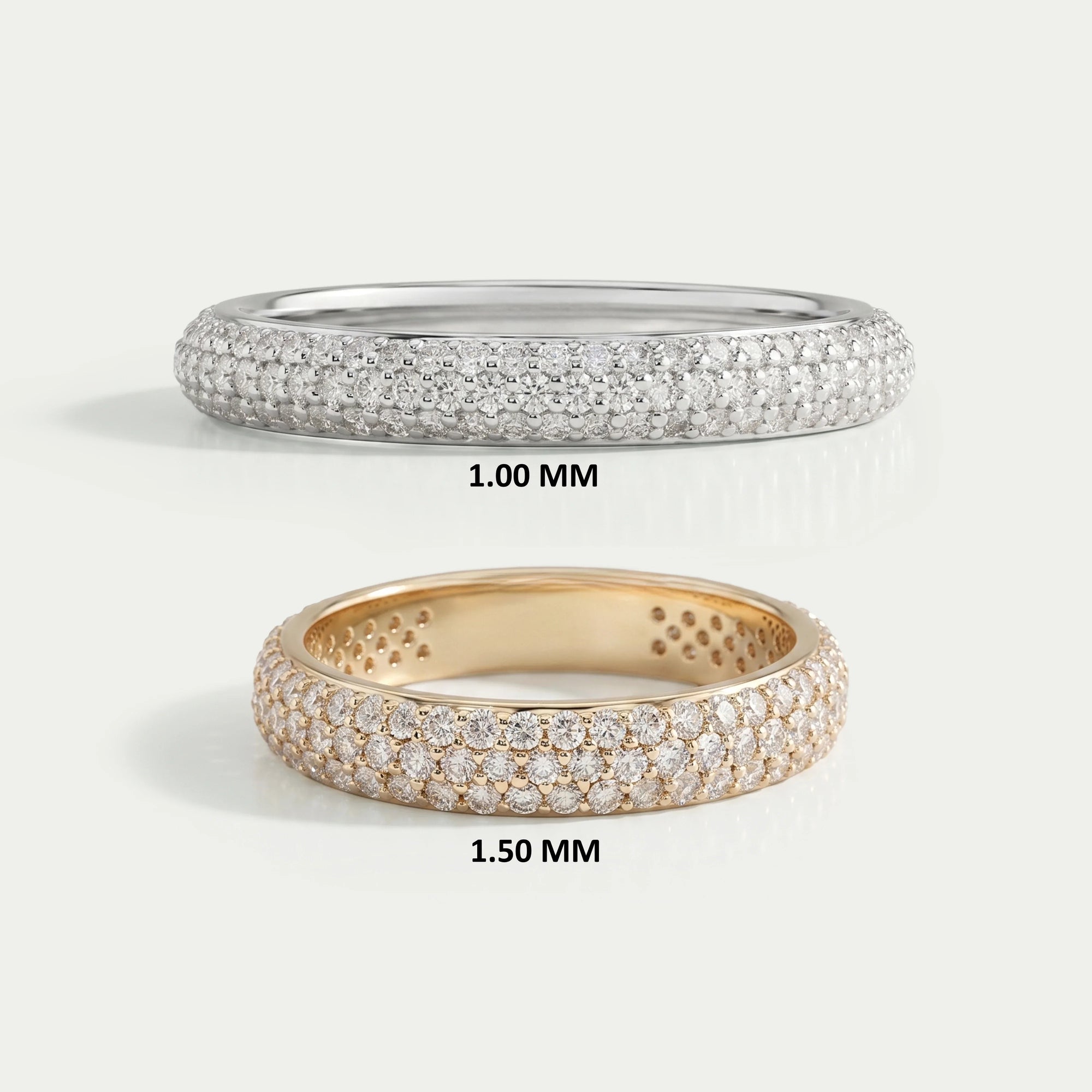 Runder Labor Diamant Pave Set Ehering