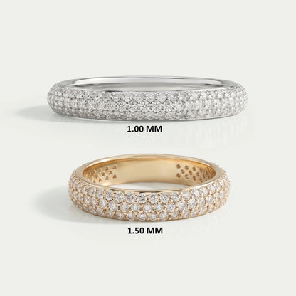 Runder Labor Diamant Pave Set Ehering