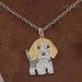Lab Grown Color Diamond Dog Pendant Necklaces