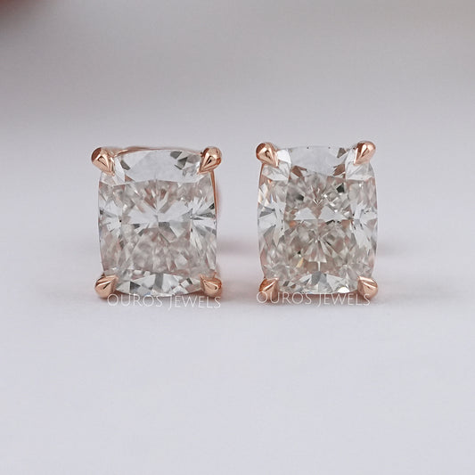 Elongated Cushion Cut Lab Grown Studs Earring
