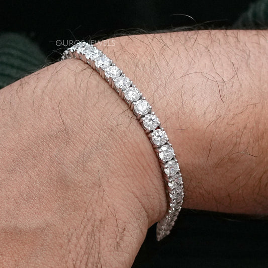 Round Cut Lab Diamond Men's Bracelet Bracelet