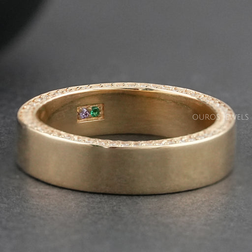 Men's Matte Finish Round Diamond Eternity Band Rings