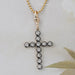 Old European Round Cut Lab Diamond Cross Pendant Necklaces