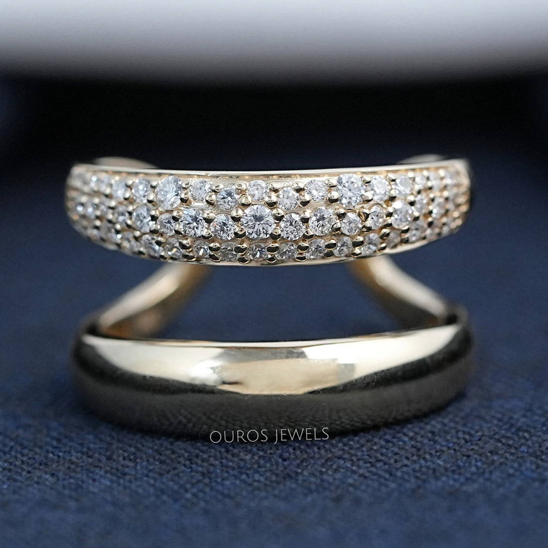 Gold Double Domed Open Cuff Ring