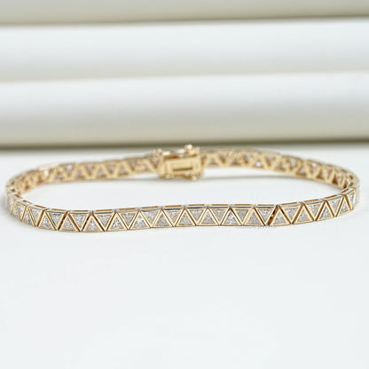 Triangle Cut Bezel Set Tennis Bracelet Bracelet