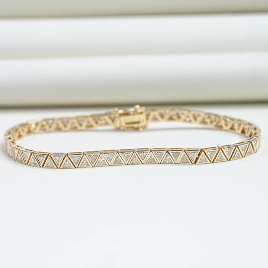 Triangle Cut Bezel Set Tennis Bracelet Bracelet