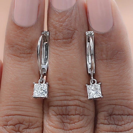 Princess Cut Drop And Dangle Earring