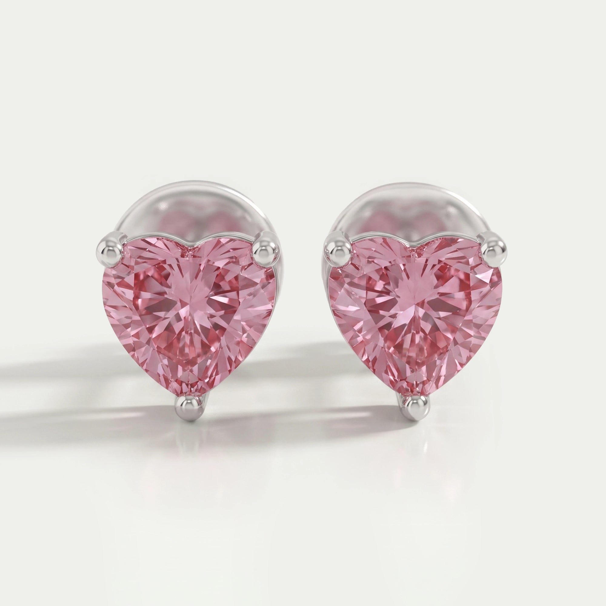 Rosa Herz Schliff Diamant Ohrringe
