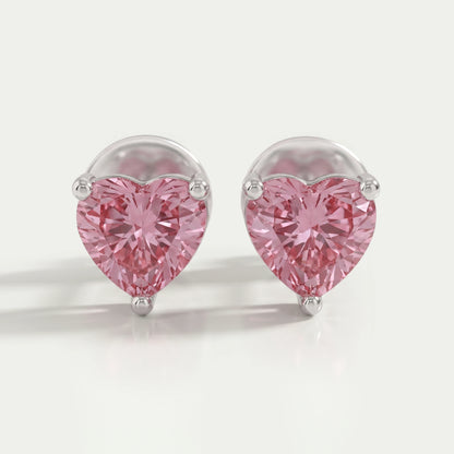 Rosa Herz Schliff Diamant Ohrringe