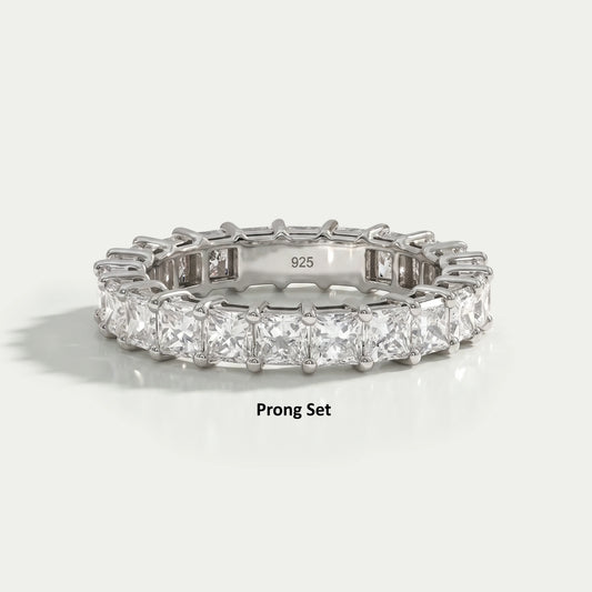 Princess Lab Diamond Eternity Wedding Band Ring
