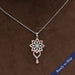 Round Cut Lab Grown Diamond Flower Pendant