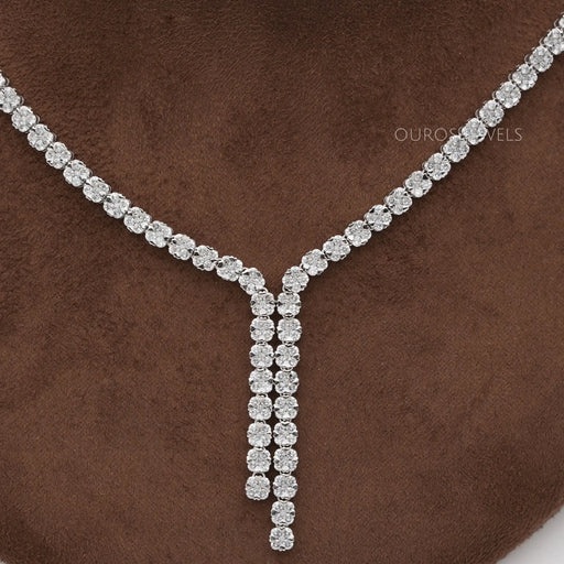 Round Cut Lab Grown Diamond Necklace Set
